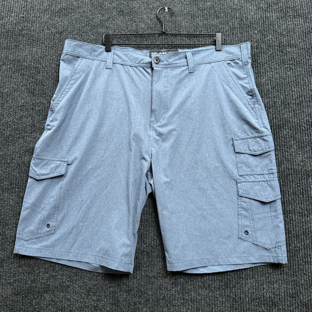 Iron Co Cargo Shorts Mens 42 Blue Lightweight Utility Hiking Outdoor Pockets